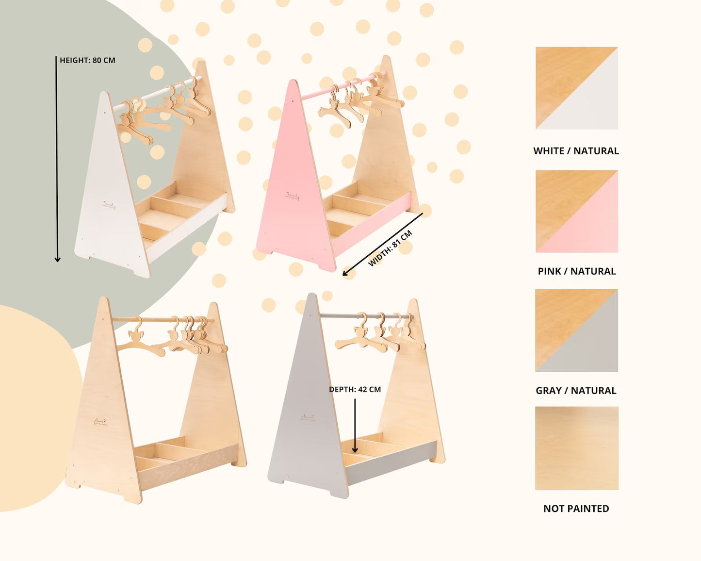 Montessori Organizer, Clothing Rack: Kids Wardrobe Organizer for Independence