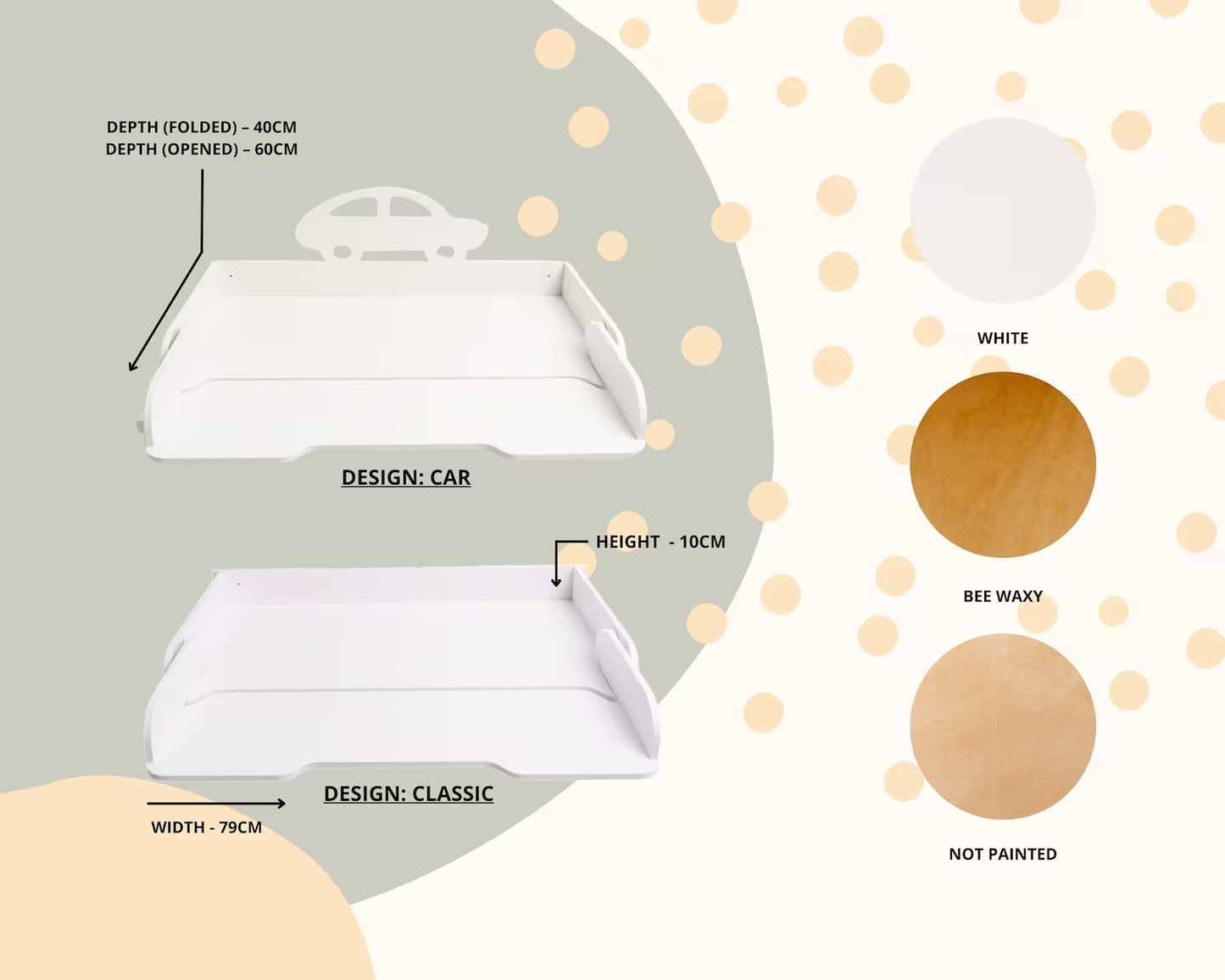 Modern Baby Changing Table Top, Custom Wooden Change Table Topper